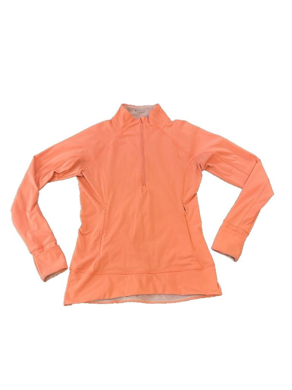 Athleta Pullover Womens S Coral 1/2 Zip Thumbhole Running Athletic Jacket Preppy